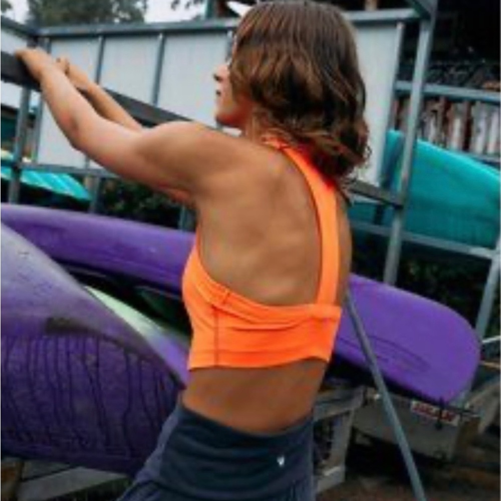 free people game time racerback tank neon coral orange - Picture 2 of 9